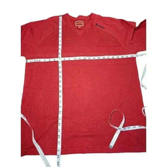 Vintage Tommy Hilfiger Denim Mens XL Red V-neck Shirt Short Sleeve Tee - Picture 5 of 11